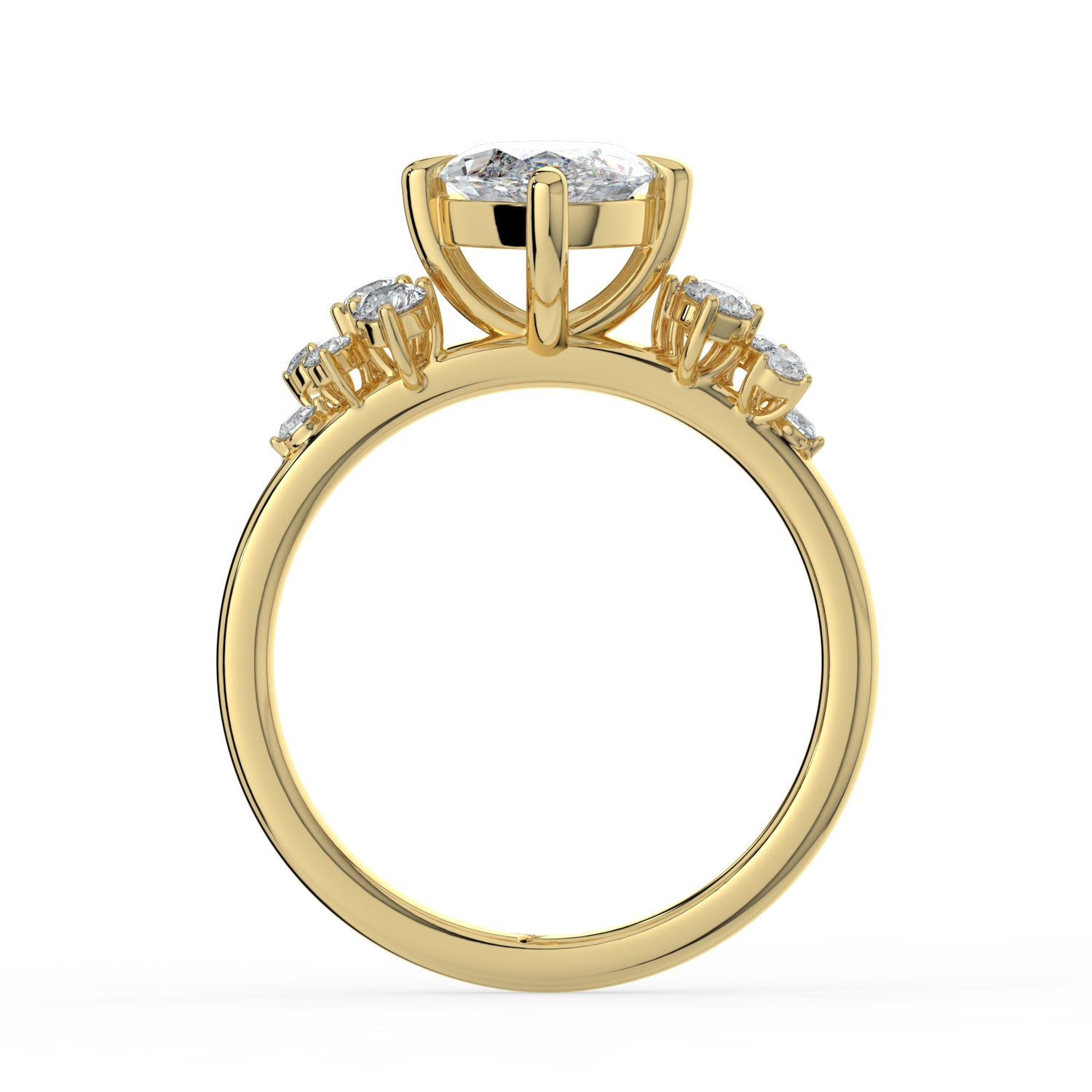 The Aurora Ring - Marquise with Round Brilliant Accents