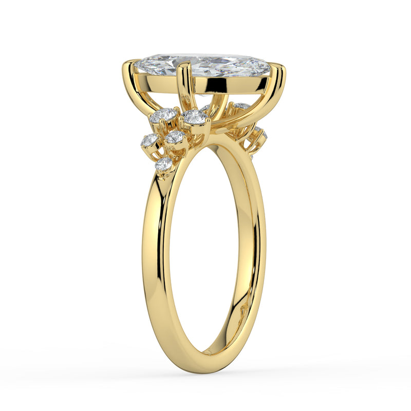 The Aurora Ring - Marquise with Round Brilliant Accents