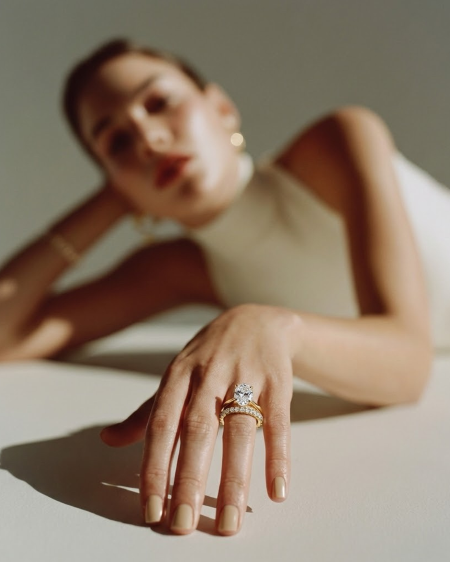 How to Wear Your Engagement, Wedding, and Eternity Rings