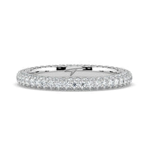 The Olivia Ring -Three Row Full Pavé Wedding Band