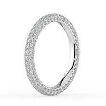 The Olivia Ring -Three Row Full Pavé Wedding Band