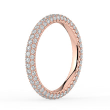 The Olivia Ring -Three Row Full Pavé Wedding Band
