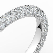 The Olivia Ring -Three Row Full Pavé Wedding Band