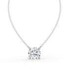 The Caelina Necklace - Round Cut with Hidden Halo