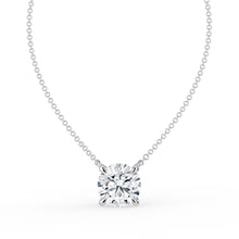 The Caelina Necklace - Round Cut with Hidden Halo
