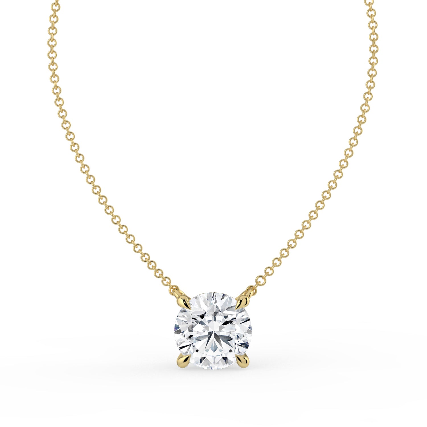 The Caelina Necklace - Round Cut with Hidden Halo