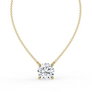 The Caelina Necklace — Round Hidden Halo Lab-Grown Diamond Pendant | The Jewel Concierge