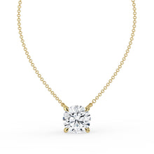 The Caelina Necklace - Round Cut with Hidden Halo