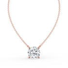 The Caelina Necklace - Round Cut with Hidden Halo
