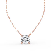 The Caelina Necklace - Round Cut with Hidden Halo