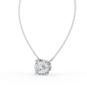 The Caelina Necklace — Round Hidden Halo Lab-Grown Diamond Pendant | The Jewel Concierge