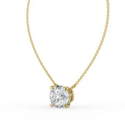 The Caelina Necklace — Round Hidden Halo Lab-Grown Diamond Pendant | The Jewel Concierge