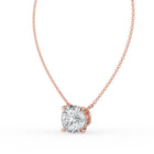 The Caelina Necklace - Round Cut with Hidden Halo