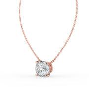 The Caelina Necklace — Round Hidden Halo Lab-Grown Diamond Pendant | The Jewel Concierge