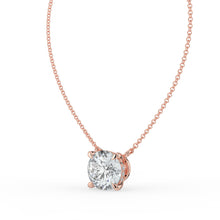 The Caelina Necklace - Round Cut with Hidden Halo
