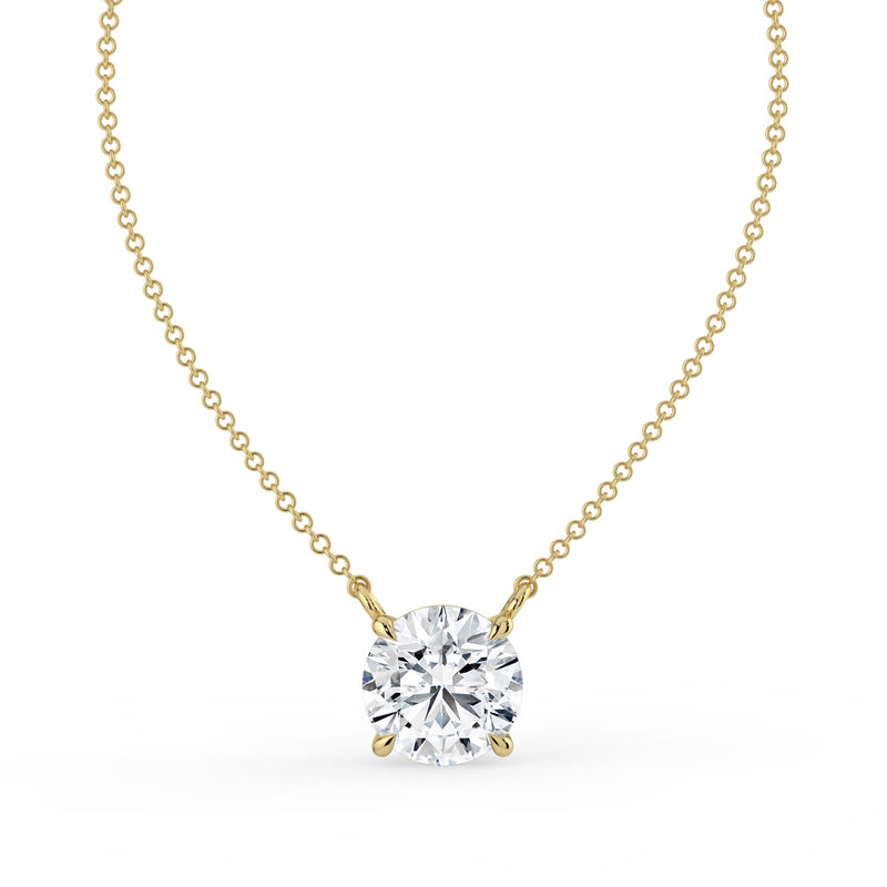 The Caelina Necklace – Round Cut Solitaire – The Jewel Concierge
