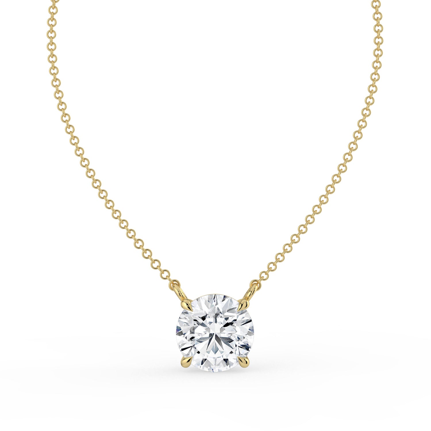The Caelina Necklace - Round Cut Solitaire