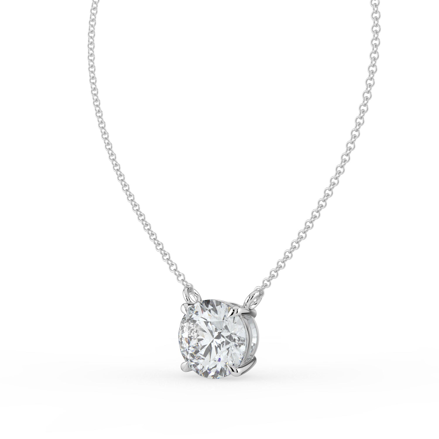 The Caelina Necklace - Round Cut Solitaire