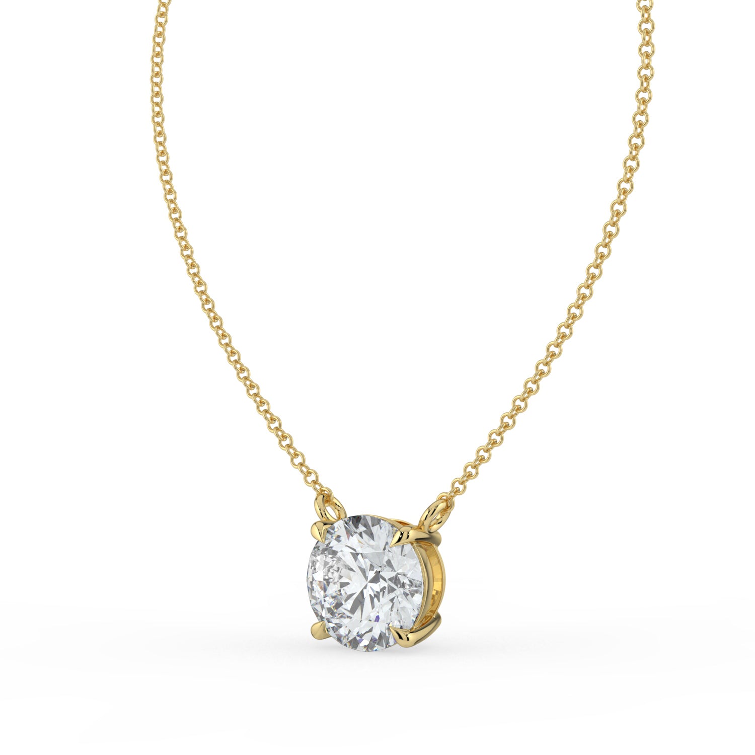 The Caelina Necklace - Round Cut Solitaire