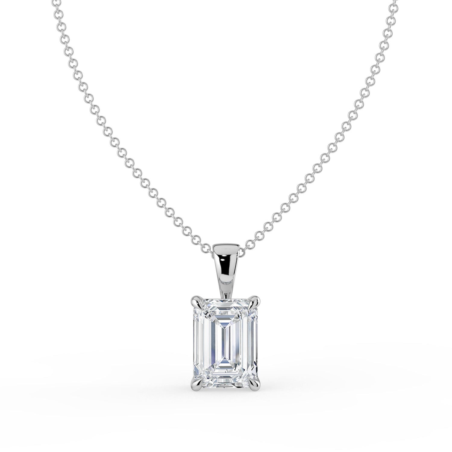 The Seraphine Pendant - Emerald Cut Solitaire