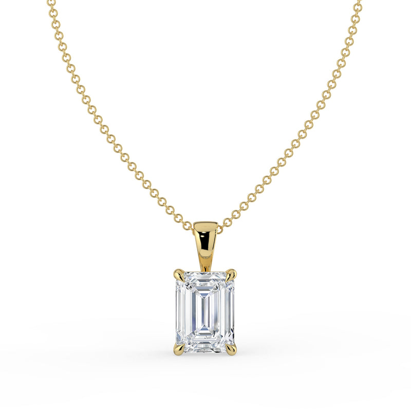 The Seraphine Pendant – Emerald Cut Solitaire – The Jewel Concierge