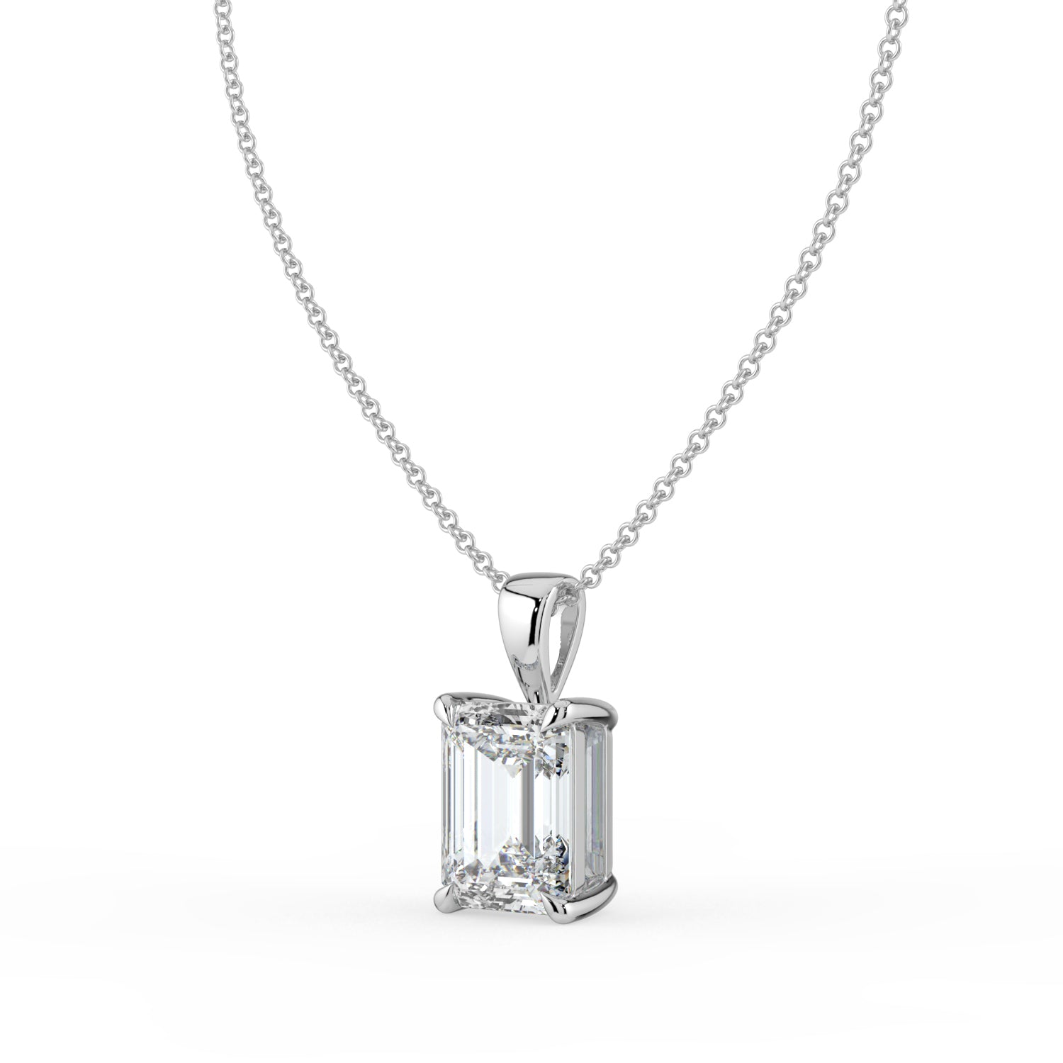 The Seraphine Pendant - Emerald Cut Solitaire