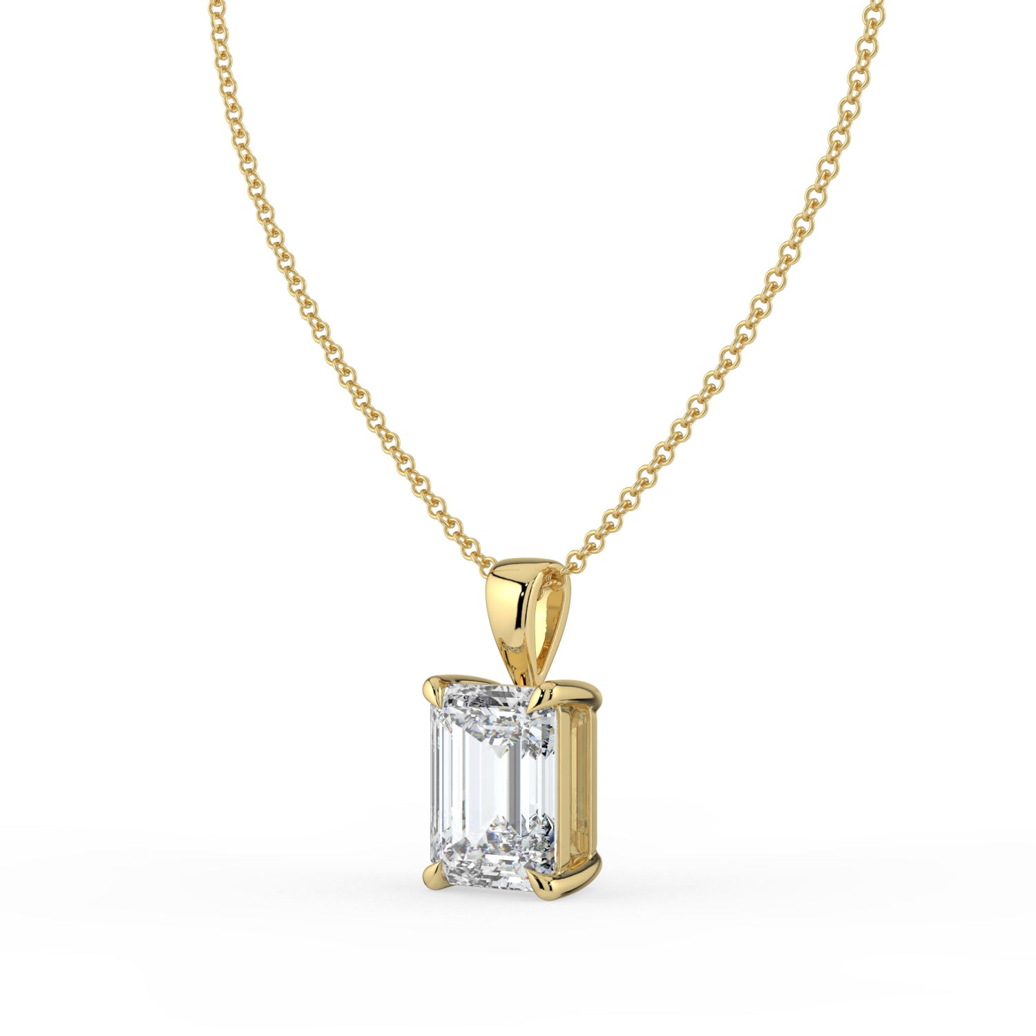 The Seraphine Pendant - Emerald Cut Solitaire