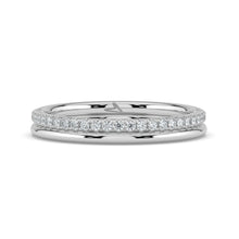 The Sarah Ring - Double Wedding Band with Pavé