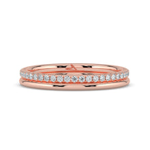 The Sarah Ring - Double Wedding Band with Pavé