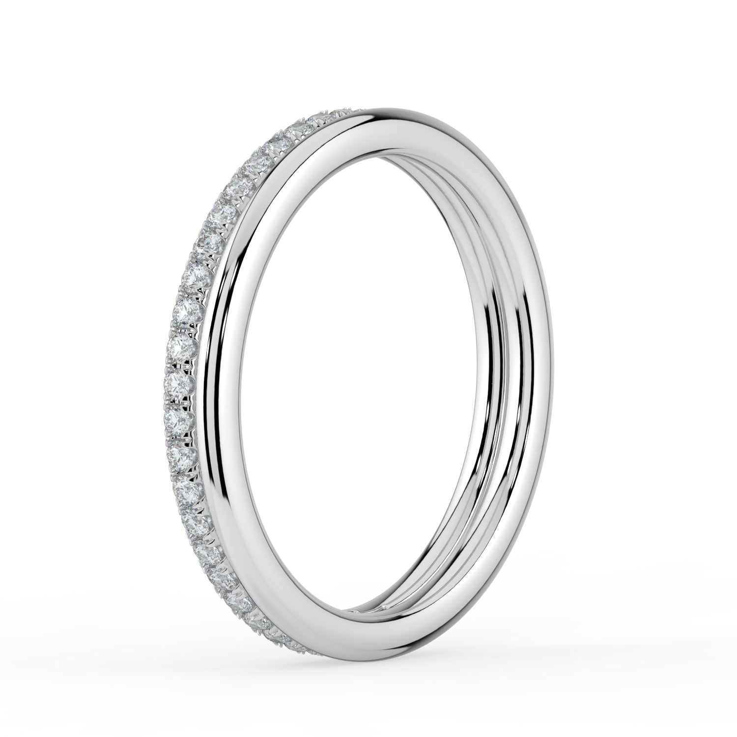 The Sarah Ring - Double Wedding Band with Pavé