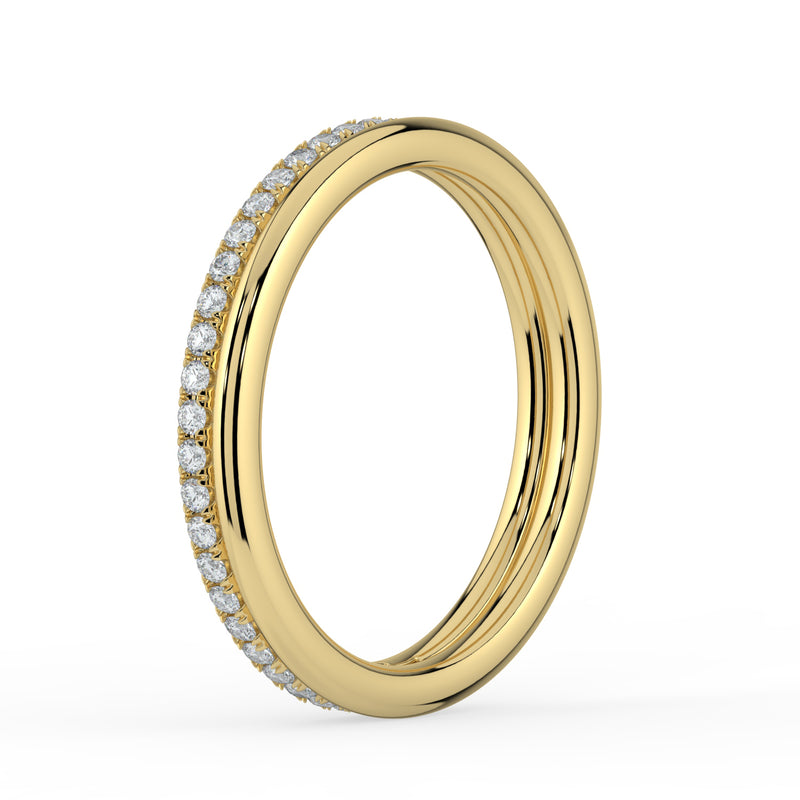 The Sarah Ring - Double Wedding Band with Pavé
