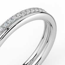 The Sarah Ring - Double Wedding Band with Pavé