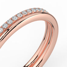 The Sarah Ring - Double Wedding Band with Pavé