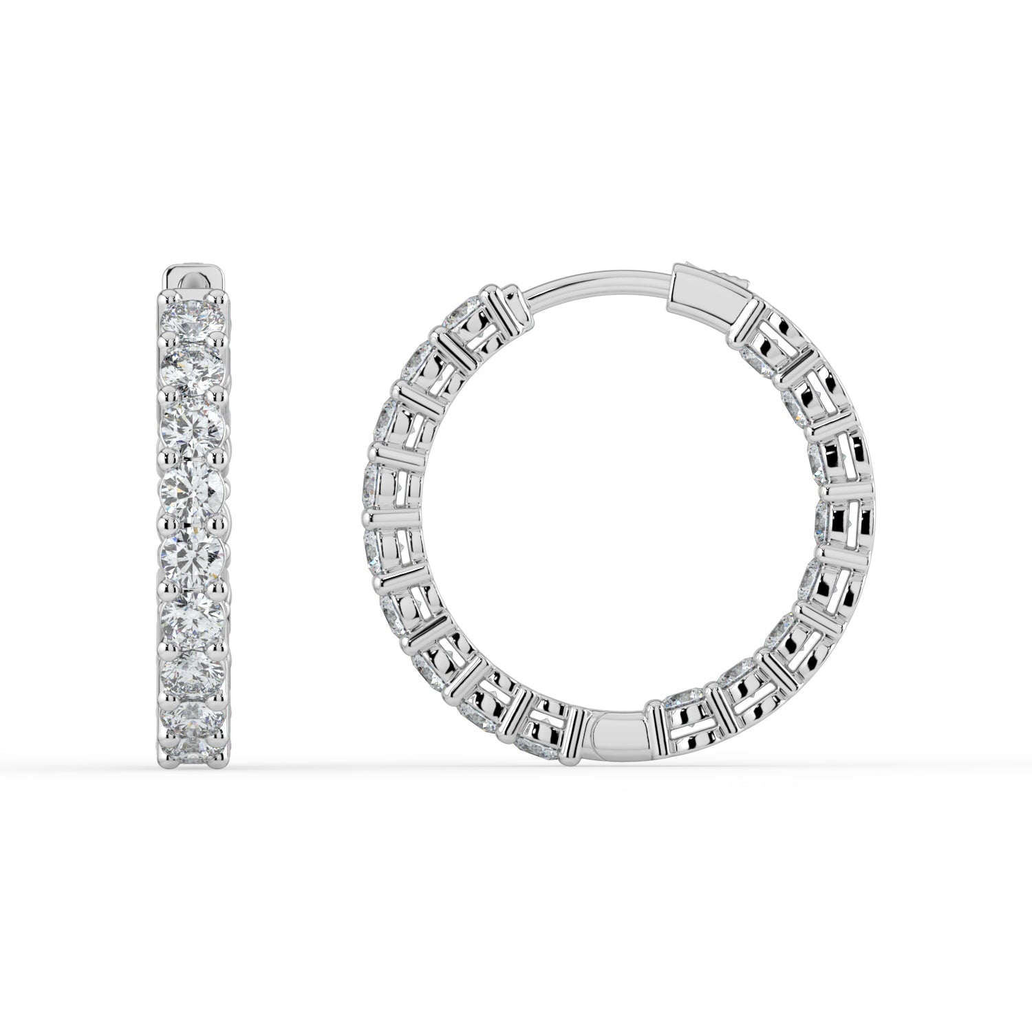 The Lara Earrings - Round Inside Out Hoops