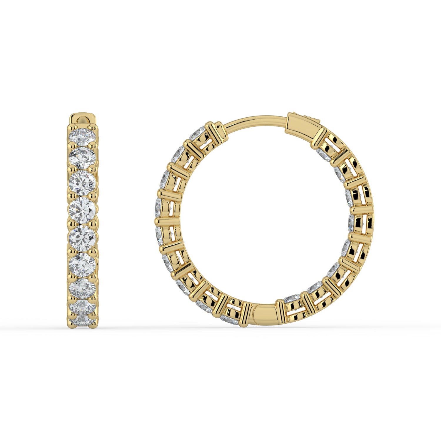 The Lara Earrings - Round Inside Out Hoops