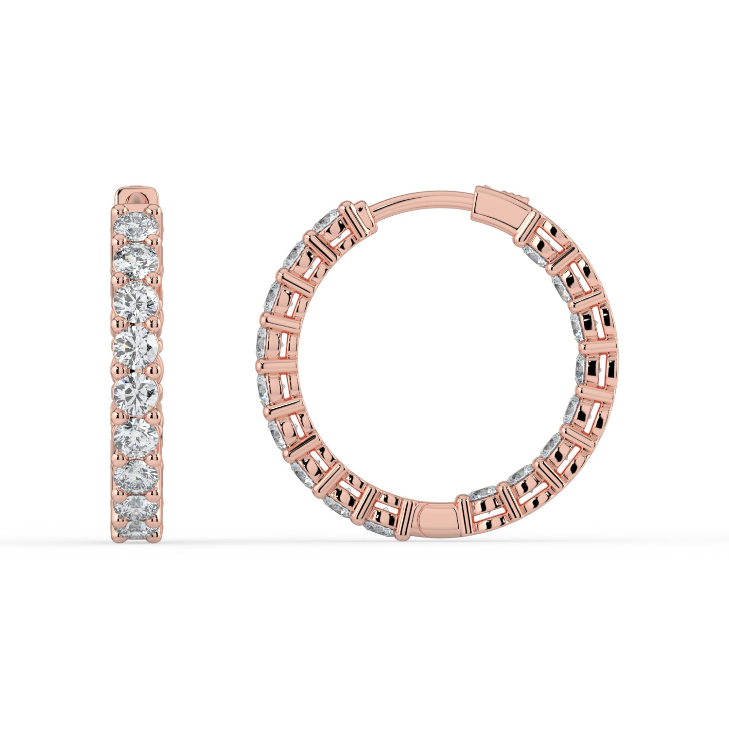The Lara Earrings - Round Inside Out Hoops