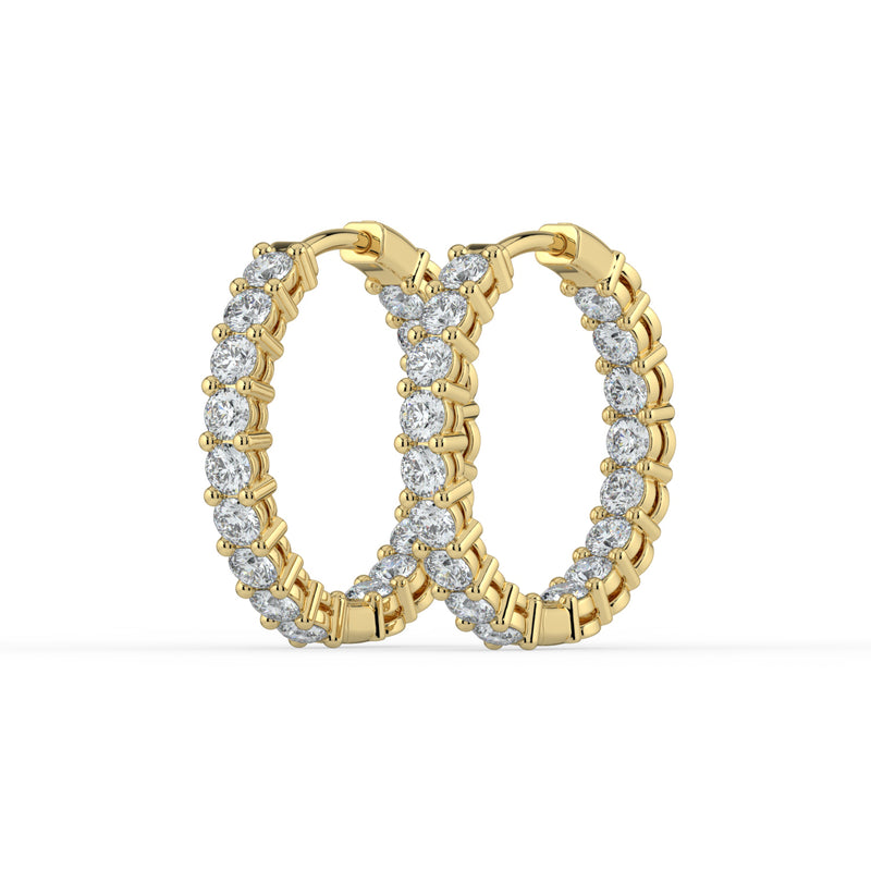 The Lara Earrings - Round Inside Out Hoops
