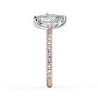 The Emilia Ring — Pear and Marquise Pavé Band Toi Et Moi Lab-Grown Diamond Engagement Ring in Two-Tone Rose and White Gold | The Jewel Concierge
