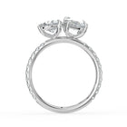 The Emilia Ring — Pear and Marquise Pavé Band Toi Et Moi Lab-Grown Diamond Engagement Ring in White Gold | The Jewel Concierge