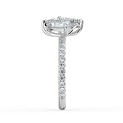 The Emilia Ring — Pear and Marquise Pavé Band Toi Et Moi Lab-Grown Diamond Engagement Ring in White Gold | The Jewel Concierge
