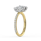 The Emilia Ring — Pear and Marquise Pavé Band Toi Et Moi Lab-Grown Diamond Engagement Ring in Two-Tone Yellow and White Gold | The Jewel Concierge
