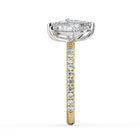 The Emilia Ring — Pear and Marquise Pavé Band Toi Et Moi Lab-Grown Diamond Engagement Ring in Two-Tone Yellow and White Gold | The Jewel Concierge