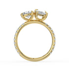 The Emilia Ring — Pear and Marquise Pavé Band Toi Et Moi Lab-Grown Diamond Engagement Ring in Yellow Gold | The Jewel Concierge