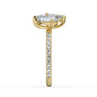 The Emilia Ring — Pear and Marquise Pavé Band Toi Et Moi Lab-Grown Diamond Engagement Ring in Yellow Gold | The Jewel Concierge