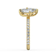 The Emilia Ring — Pear and Marquise Pavé Band Toi Et Moi Lab-Grown Diamond Engagement Ring in Yellow Gold | The Jewel Concierge