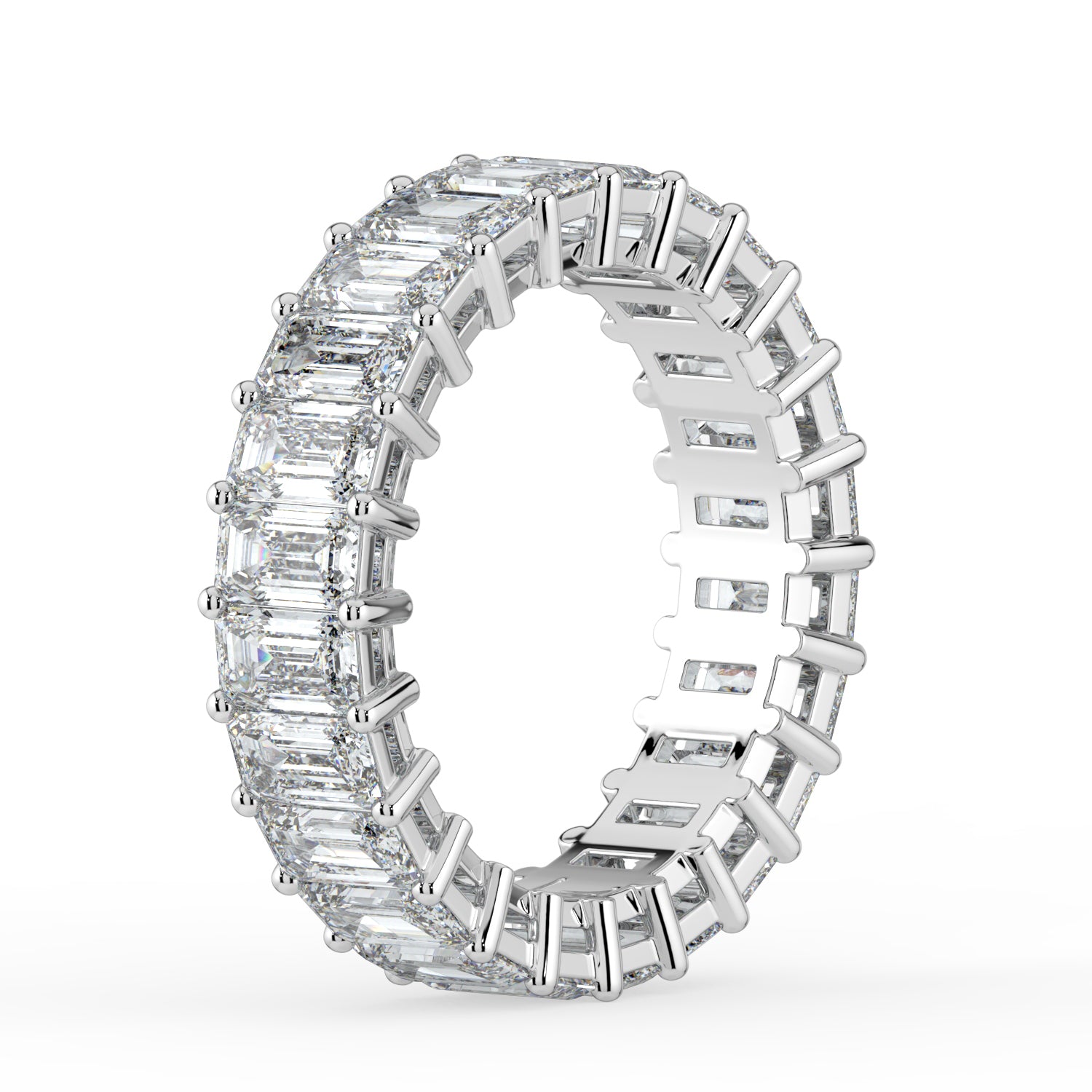 The Genevieve Ring - Emerald Eternity Band