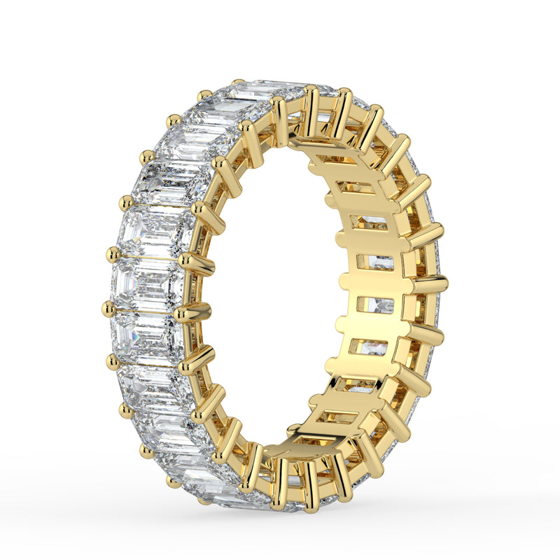 The Genevieve Ring - Emerald Eternity Band