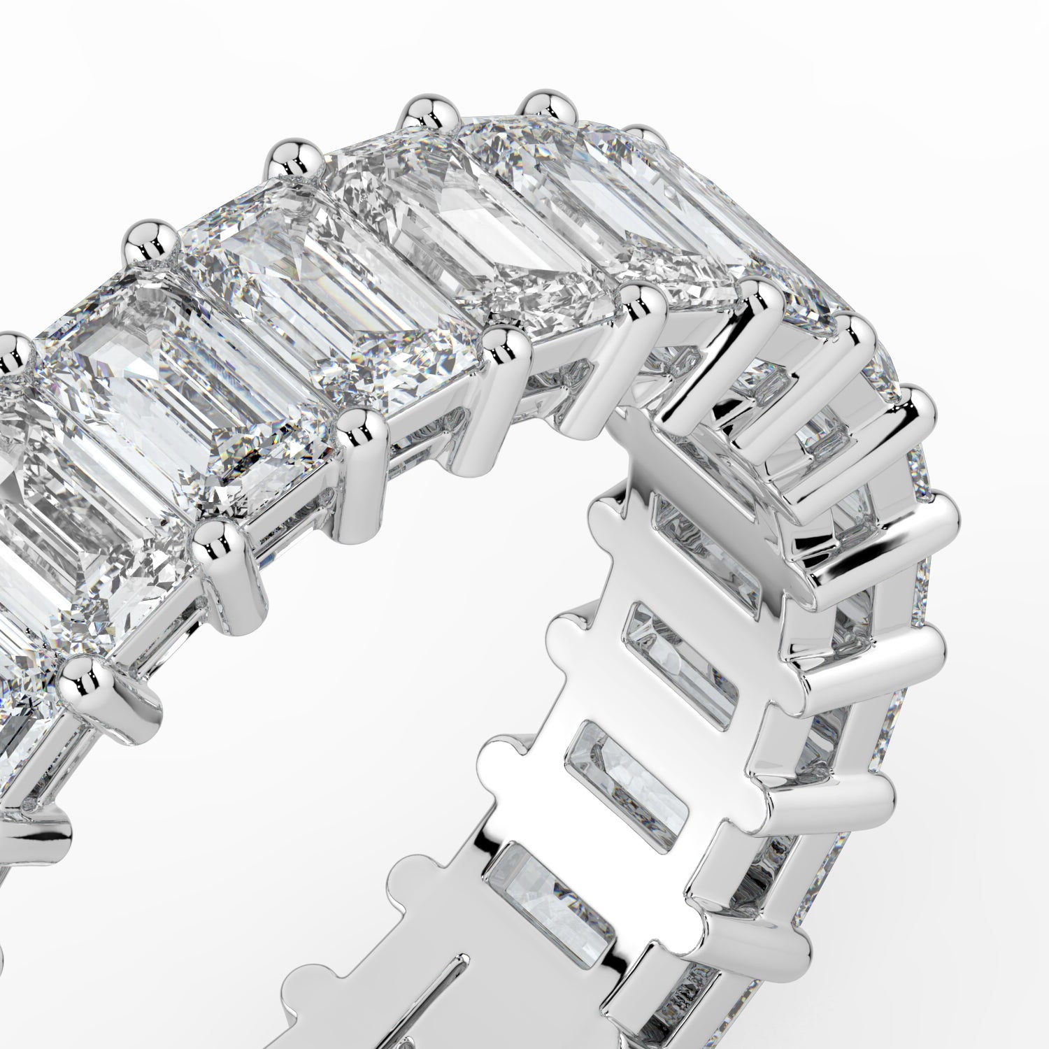 The Genevieve Ring - Emerald Eternity Band