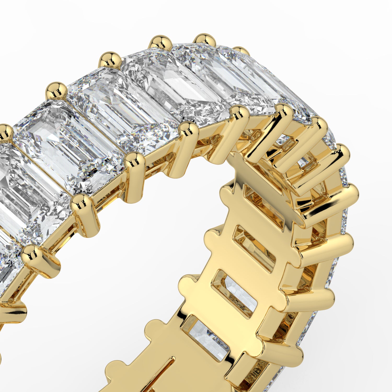 The Genevieve Ring - Emerald Eternity Band