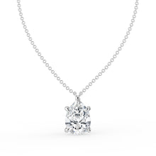 The Caelina Necklace - Pear Cut with Hidden Halo